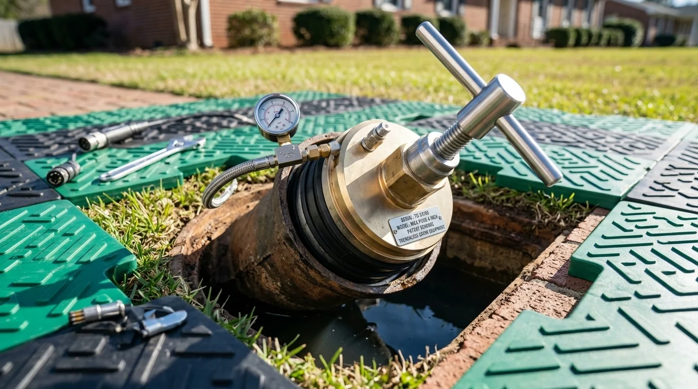 Sewer Backup Overflow Isolation Mechanical Plug Setup