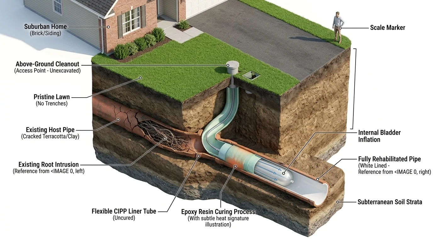 Trenchless Sewer Repair Subterranean Diagnostic Diagram